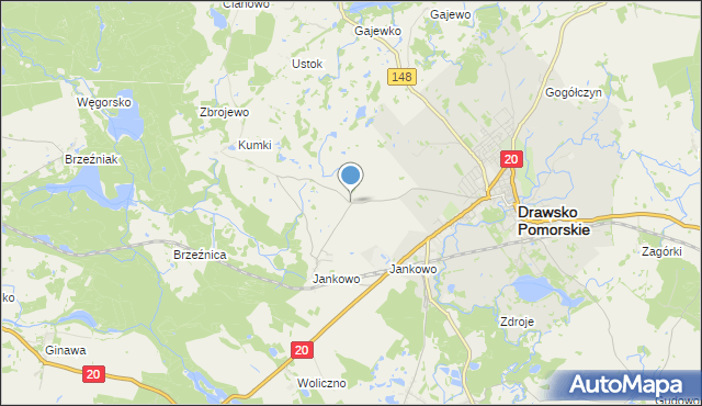 mapa Janikowo Małe, Janikowo Małe na mapie Targeo